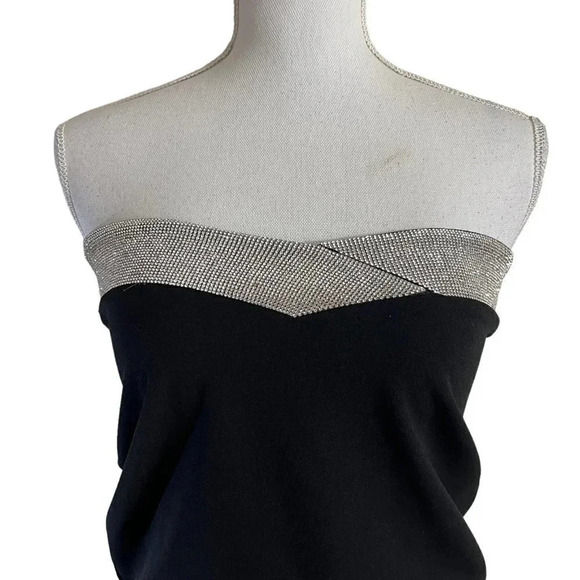 Windsor Strapless Blouse Size Small Rhinestone Bling Embellished Chest Cocktail - Picture 4 of 7